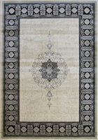 Royal Traditional Medallion Rug 7224B White Cream Black