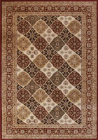 San Diego Traditional Square Pattern Rugs 2511A Red Red