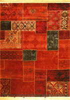 Sicily Traditional Patchwork Rug 3149 Terra Red