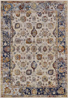 Las Vegas Traditional Floral Rugs 3550F Cotton N Blue