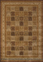 Venetian Traditional Square Pattern Rug 8569A Dark Brown