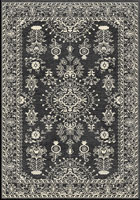Vintage Traditional Floral Rug 0HB92 Charcoal Cotton