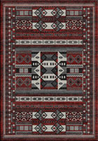 Vintage Geometric Traditional Rug 0W145 Red Charcoal EV