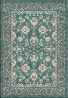 Vintage Traditional Floral Rug 03923 Aqua Cotton