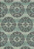 Vintage Traditional Floral Rug HB296 Aqua Grey