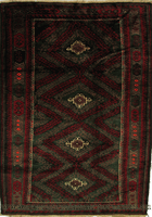 Baluch Hand Knotted Geometric Wool Rug