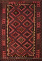 Afghani Hand Woven Geometric Wool Kilim Rug