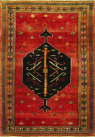Qashqai Hand Knotted Medallion Wool Rug