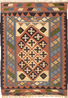 Persian Hand Woven Geometric Wool Kilim