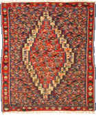 Persian Hand Woven Medallion Wool Senneh Kilim