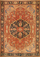 Antique Persian Heriz Hand Knotted Wool Rug